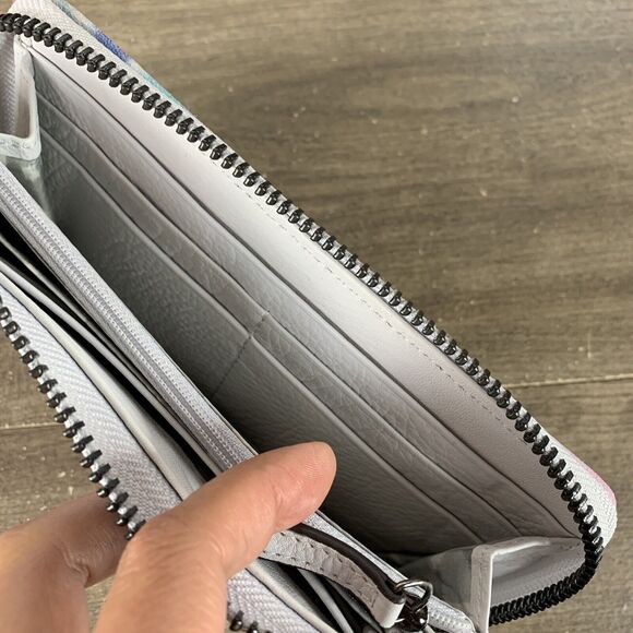 Aimee Kestenberg Leather Zip It Up Continental Wallet Tie Dye Colorful Pocket - Picture 12 of 16